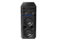 Panasonic HiFi SC-UA30GW-K Portable Party Speaker System (300W) RMS with Remote & 2 Mic Jacks for Karaoke, 5.1″ woofer
