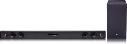 LG SJ3 2.1Ch 300W Sound Bar with Wireless Subwoofer, 6″ Woofer