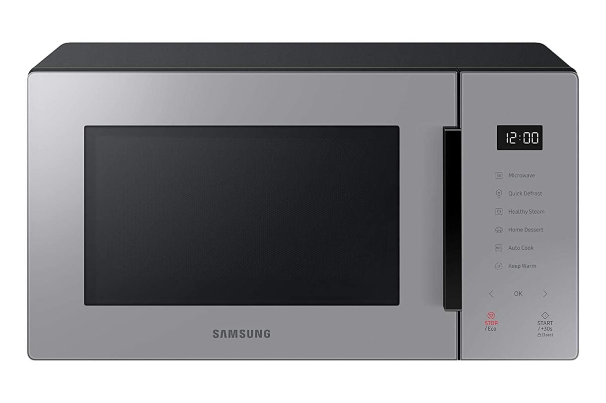 Samsung 23 L Microwave Oven (Baker Series, MS23T5012UGTL, Grey, With Steamer Bowl)