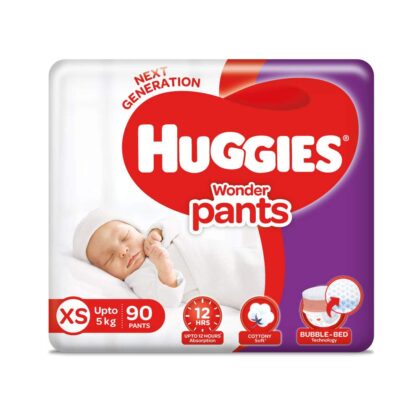 Huggies Wonder Pants Bubble Bed Diaper, New Born (0-5 Kg), 90 Pcs Box