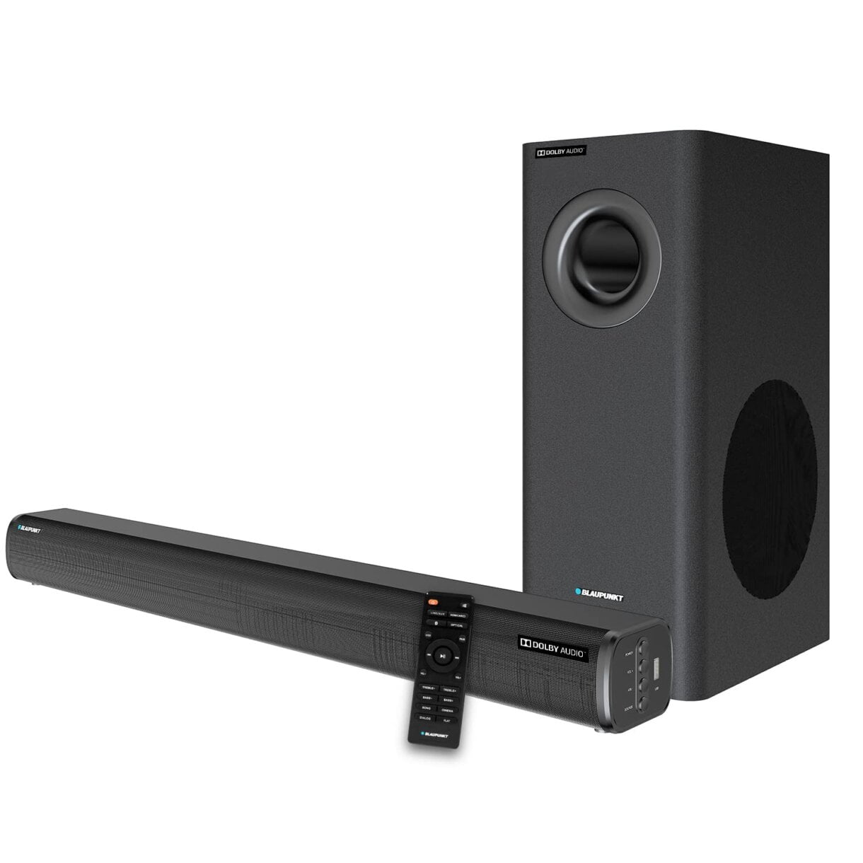 SBW07 2.1 Channel Dolby Audio Soundbar with Wired Subwoofer for Deep Bass, Home Theatre with HDMI ARC, Optical, AUX & Bluetooth Connectivity (Black)