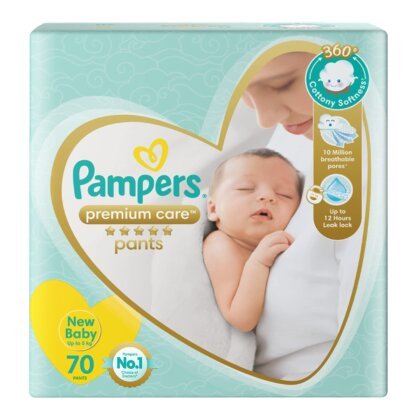 Pampers Premium Care Pants, New Born (0-5 kg), 70 Pcs Box