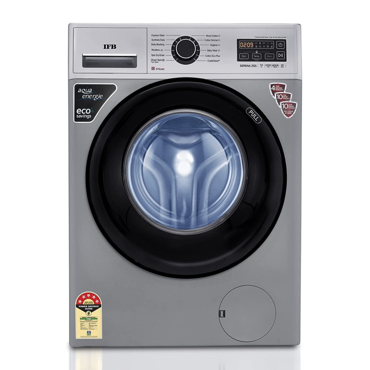 IFB 7 Kg 5 Star Fully-Automatic Front Loading Washing Machine with Power Steam (SERENA ZSS 7010)