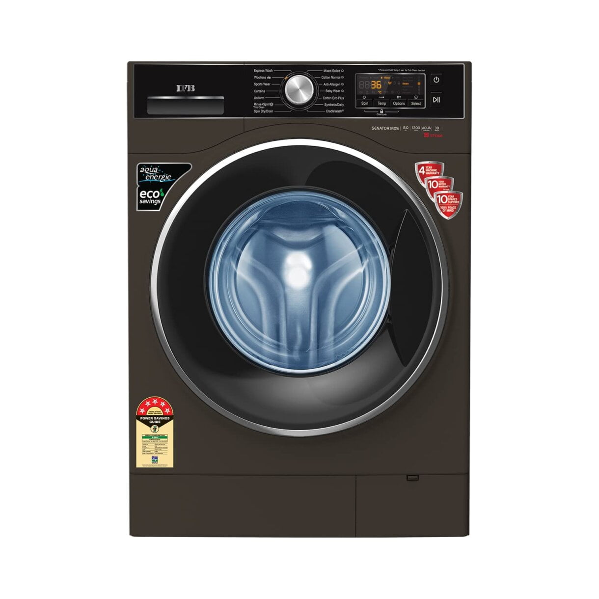 IFB 8 Kg 5 Star Front Load Washing Machine with 2X Power Dual Steam (SENATOR MXS 8012)