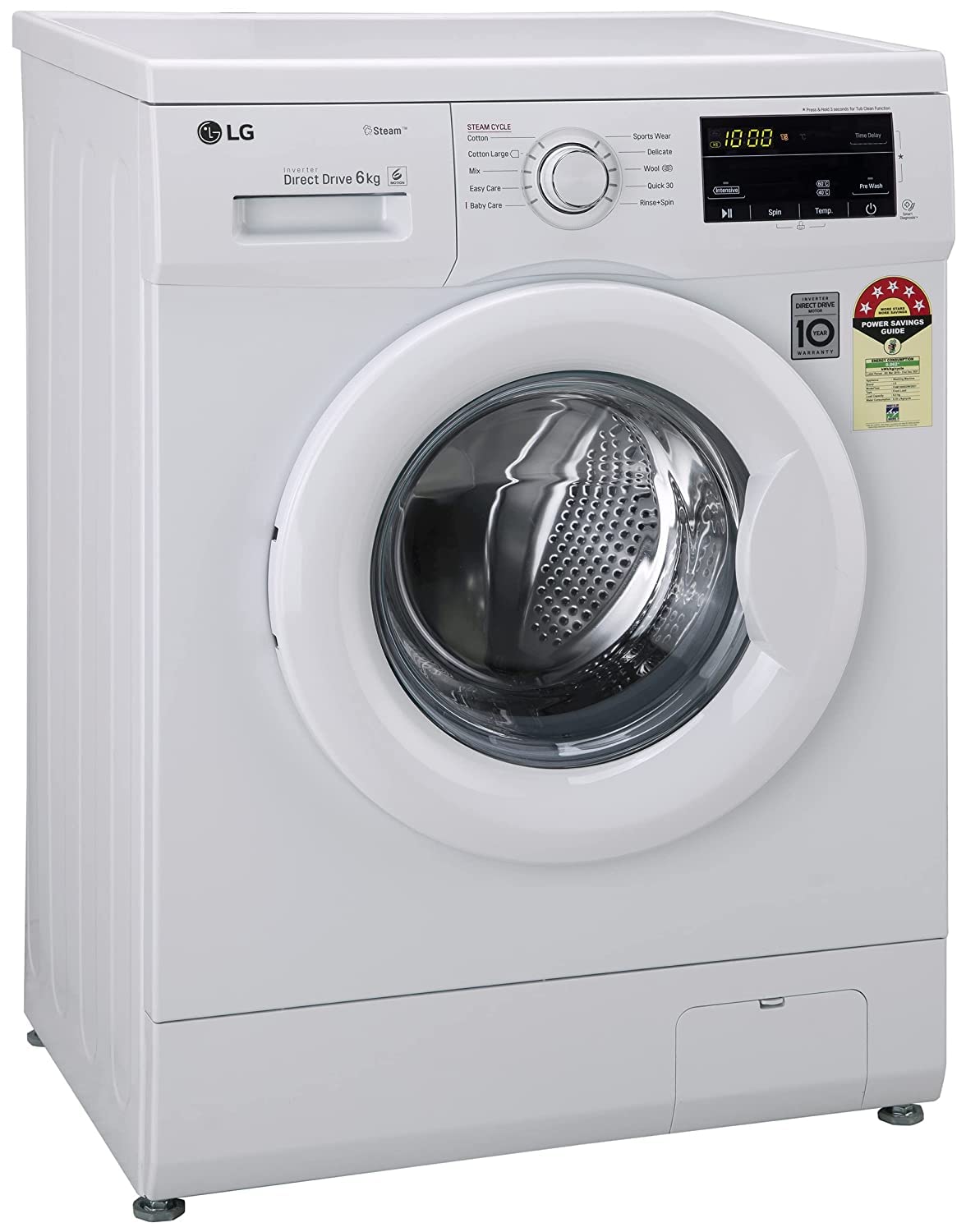 LG 6 Kg 5 Star Inverter Fully-Automatic Front Loading Washing Machine (FHM1006SDW)