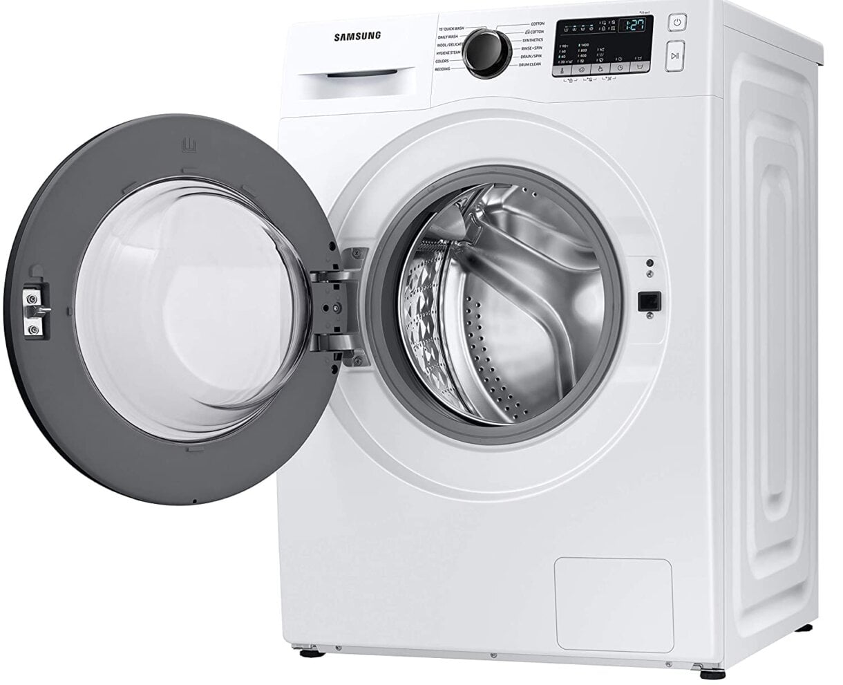 Samsung 8 Kg 5 Star Inverter, Hygiene Steam Fully-Automatic Front Loading Washing Machine (WW80T4040CE1TL, White)