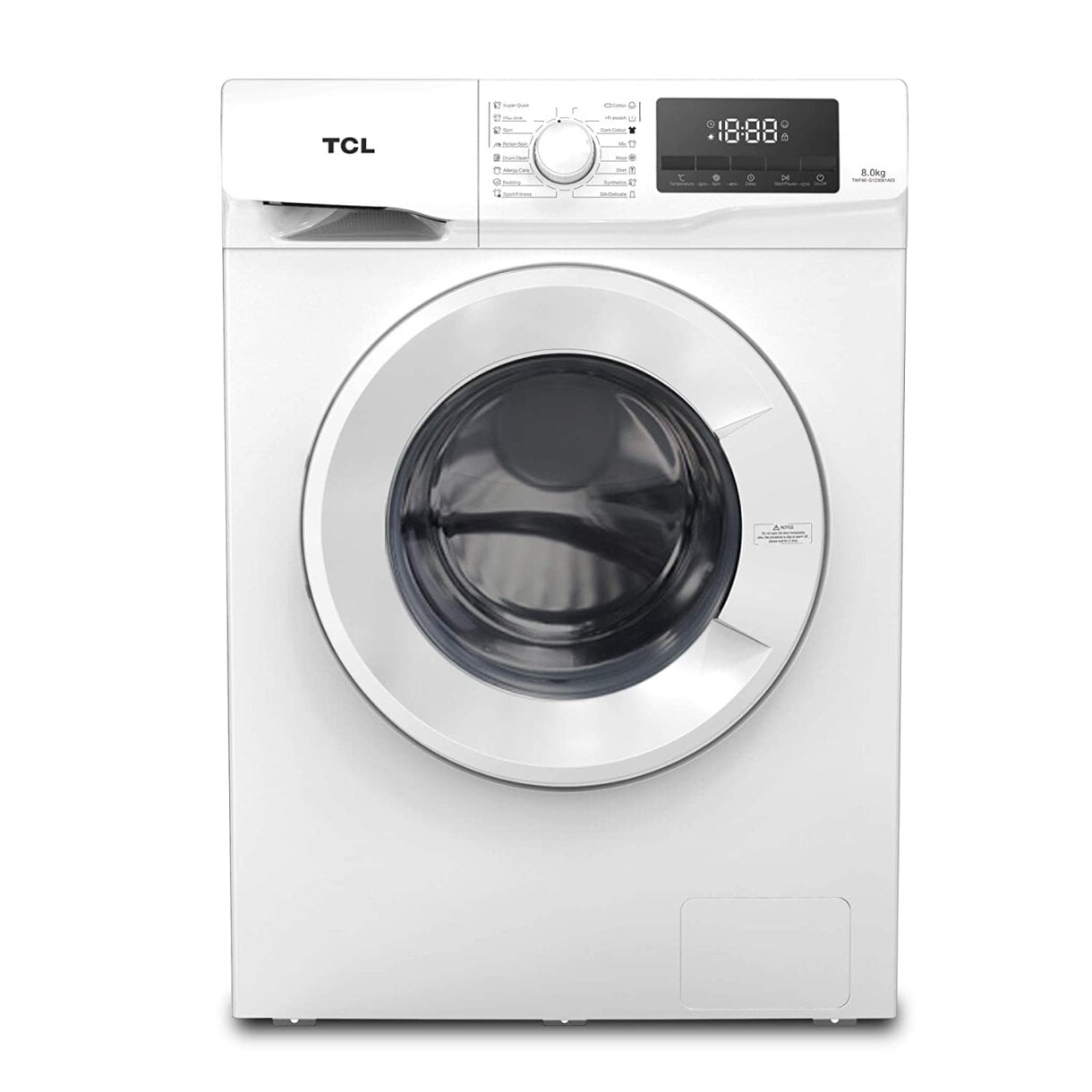 TCL 8 Kg Fully-Automatic Front Loading Washing Machine (TWF80-G123061A03, White)